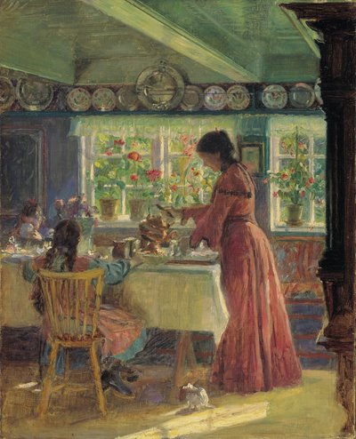Servindo o café da manhã de Laurits Regner Tuxen